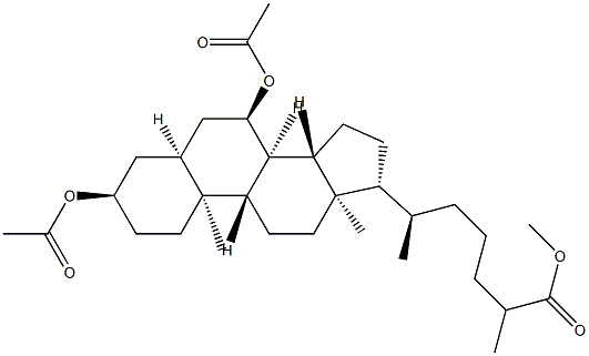 3α,7α-ビス(アセチルオキシ)-5β-コレスタン-26-酸メチル 化学構造式