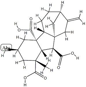 3β-Hydroxy-1β-methyl-8-methylenegibbane-1α,4aα,10β-tricarboxylic acid Structure