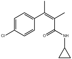 (Z)-4-クロロ-N-シクロプロピル-α,β-ジメチルシンナムアミド 化学構造式