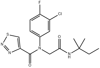 1,2,3-Thiadiazole-4-carboxamide,N-(3-chloro-4-fluorophenyl)-N-[2-[(1,1-dimethylpropyl)amino]-2-oxoethyl]-(9CI) 结构式