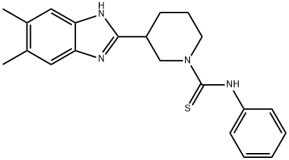 1-Piperidinecarbothioamide,3-(5,6-dimethyl-1H-benzimidazol-2-yl)-N-phenyl-(9CI) 结构式