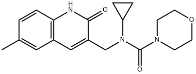 4-Morpholinecarboxamide,N-cyclopropyl-N-[(1,2-dihydro-6-methyl-2-oxo-3-quinolinyl)methyl]-(9CI) 结构式