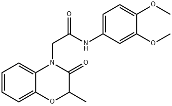 4H-1,4-Benzoxazine-4-acetamide,N-(3,4-dimethoxyphenyl)-2,3-dihydro-2-methyl-3-oxo-(9CI) Structure