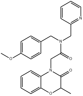 4H-1,4-Benzoxazine-4-acetamide,2,3-dihydro-N-[(4-methoxyphenyl)methyl]-2-methyl-3-oxo-N-(2-pyridinylmethyl)-(9CI) 结构式
