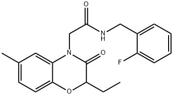 4H-1,4-Benzoxazine-4-acetamide,2-ethyl-N-[(2-fluorophenyl)methyl]-2,3-dihydro-6-methyl-3-oxo-(9CI) 结构式