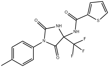 2-Thiophenecarboxamide,N-[1-(4-methylphenyl)-2,5-dioxo-4-(trifluoromethyl)-4-imidazolidinyl]-(9CI) 结构式