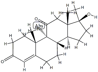 9-Bromo-17β-hydroxy-17-methylandrost-4-ene-3,11-dione 结构式