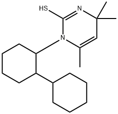 1,4-ジヒドロ-1-(2-シクロヘキシルシクロヘキシル)-4,4,6-トリメチル-2-ピリミジンチオール 化学構造式