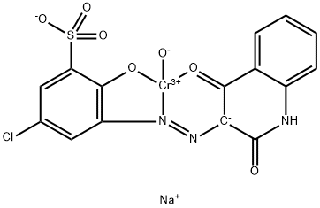 sodium [5-chloro-2-hydroxy-3-[(1,2,3,4-tetrahydro-2,4-dioxoquinolin-3-yl)azo]benzene-1-sulphonato(3-)]hydroxychromate(1-)  Struktur