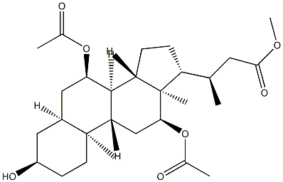 7α,12α-Bis(acetyloxy)-3α-hydroxy-24-nor-5β-cholan-23-oic acid methyl ester 结构式