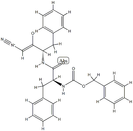 benzyloxycarbonylphenylalanylphenylalanine diazomethyl ketone 结构式