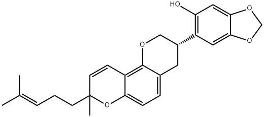 6-[3,4-Dihydro-8-methyl-8-(4-methyl-3-pentenyl)-2H,8H-benzo[1,2-b:3,4-b']dipyran-3-yl]-1,3-benzodioxol-5-ol 结构式