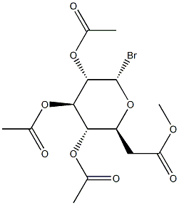 2-O,3-O,4-O,6-O-テトラアセチル-α-L-グルコピラノシルブロミド 化学構造式