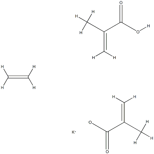 2-甲基-2-丙烯酸与乙烯和2-甲基-2-丙烯酸钾的聚合物, 67892-74-4, 结构式