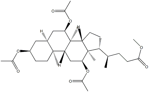 3α,7α,12α-Triacetoxy-5β-cholan-24-oic acid methyl ester 结构式