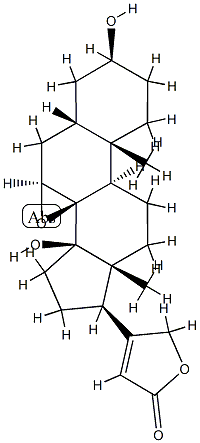 7β,8-Epoxy-3β,14-dihydroxy-5β-card-20(22)-enolide 结构式
