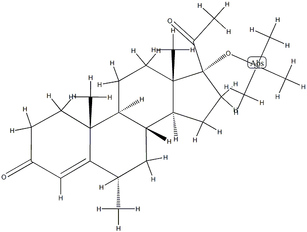 6α-Methyl-17-(trimethylsiloxy)pregn-4-ene-3,20-dione 结构式