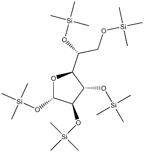 1-O,2-O,3-O,5-O,6-O-Pentakis(trimethylsilyl)-β-D-galactofuranose Struktur