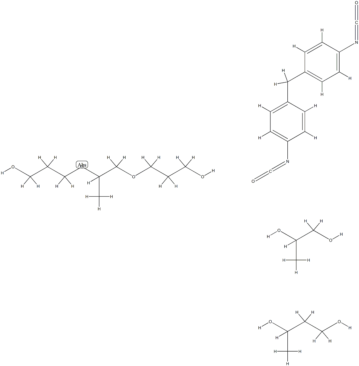 1,3-Butanediol, polymer with 1,1'-methylenebis[4-isocyanatobenzene], [(1-methyl-1,2-ethanediyl)bis(oxy)]bis[propanol] and 1,2-propanediol Structure