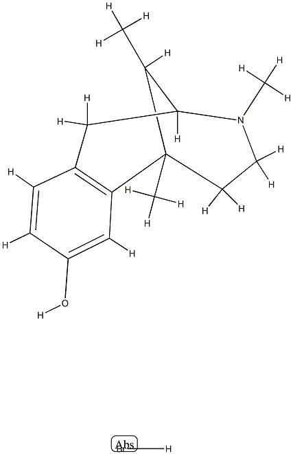 1,2,3,4,5,6-ヘキサヒドロ-3,6,11-トリメチル-2,6-メタノ-3-ベンゾアゾシン-8-オール·臭化水素酸塩 化学構造式