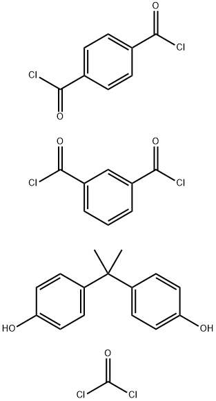 1,3-Benzenedicarbonyl dichloride, polymer with 1,4-benzenedicarbonyl dichloride, carbonic dichloride and 4,4-(1-methylethylidene)bisphenol Struktur