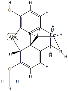6,7,8,14-テトラデヒドロ-4,5α-エポキシ-6-メトキシモルフィナン-3-オール 化学構造式