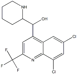 α-(2-Piperidyl)-2-(trifluoromethyl)-6,8-dichloro-4-quinolinemethanol Structure