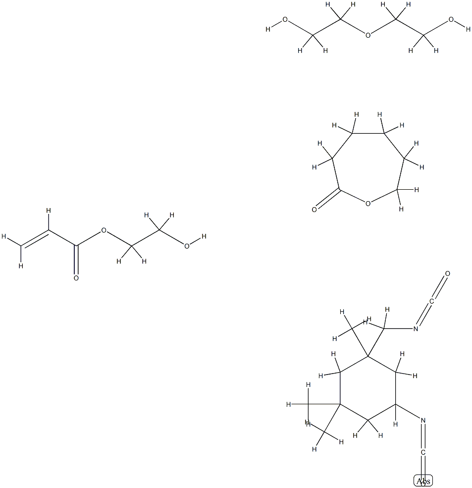 2-Propenoic acid, 2-hydroxyethyl ester, polymer with 5-isocyanato-1-(isocyanatomethyl)-1,3,3-trimethylcyclohexane, 2-oxepanone and 2,2-oxybisethanol Structure