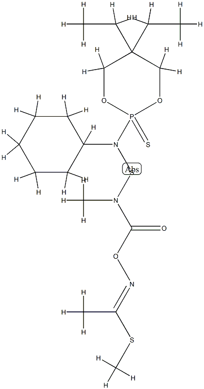 (1-methylsulfanylethylideneamino) N-[cyclohexyl-(5,5-diethyl-2-sulfany lidene-1,3-dioxa-2$l^{5}-phosphacyclohex-2-yl)amino]sulfanyl-N-methyl- carbamate 结构式
