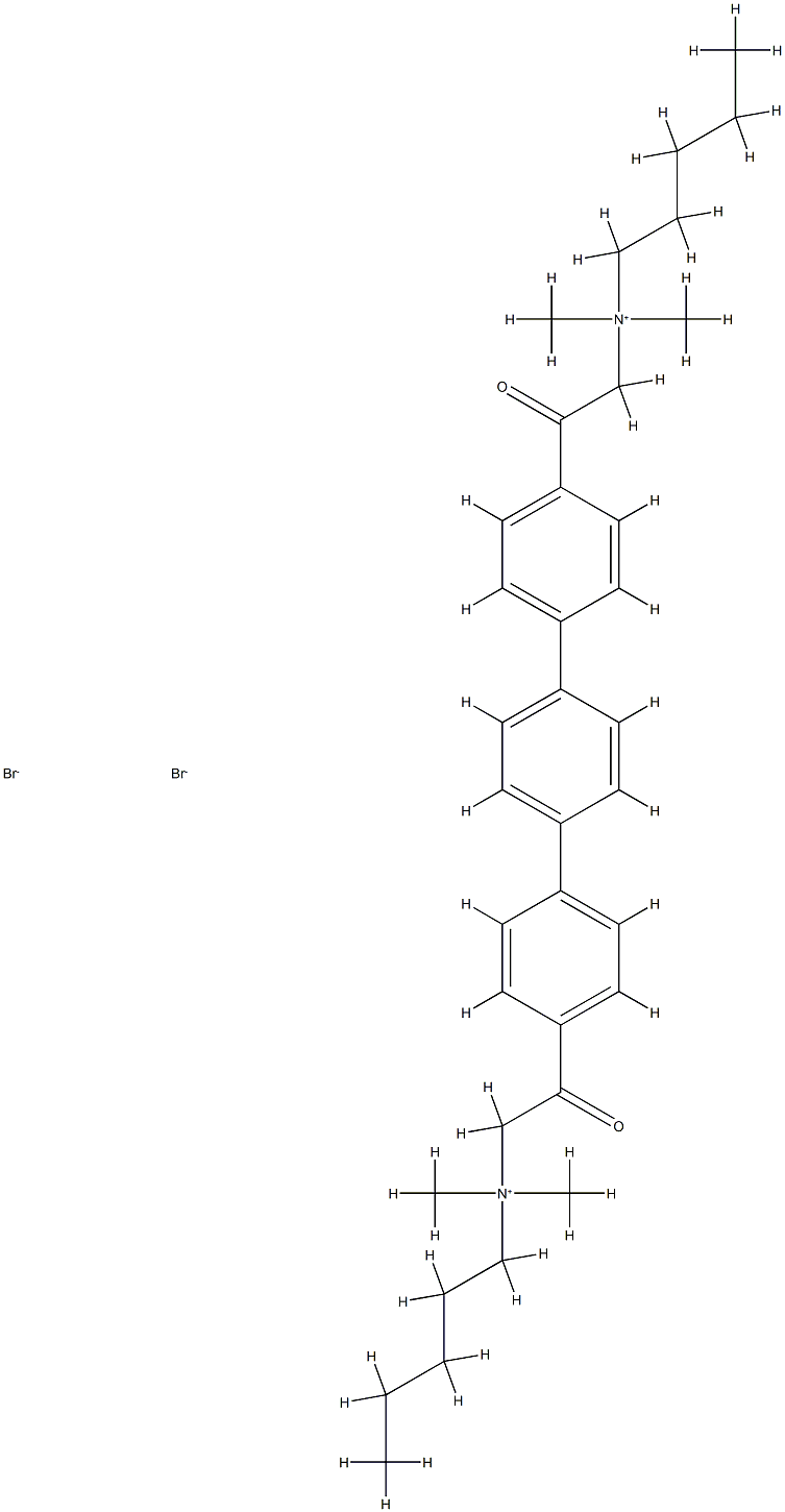 (p-Terphenyl-4,4'-ylene)bis(2-oxoethylene)bis(pentyldimethylammoniumb romide) Struktur