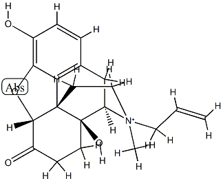 4,5α-エポキシ-3,14-ジヒドロキシ-17-メチル-6-オキソ-17-(2-プロペニル)モルフィナニウム 化学構造式