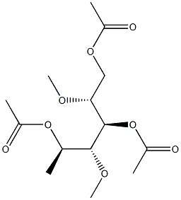 1-デオキシ-3-O,5-O-ジメチル-D-マンニトール2,4,6-トリアセタート 化学構造式