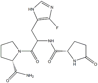 5-オキソ-L-Pro-5-フルオロ-L-His-L-Pro-NH2 化学構造式
