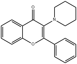 4H-1-Benzopyran-4-one,2-phenyl-3-(1-piperidinyl)-(9CI) Struktur