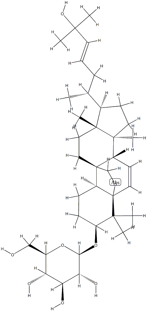 (23E)-5,19-Epoxy-3β-β-D-glucopyranosyloxy-5β-cucurbita-6,23-diene-25-ol Structure