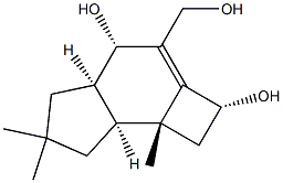 (2R)-2,4,4aβ,5,6,7,7aβ,7bα-オクタヒドロ-3-ヒドロキシメチル-6,6,7b-トリメチル-1H-シクロブタ[e]インデン-2β,4β-ジオール 化学構造式