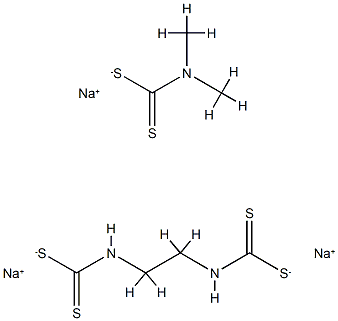 エチレンビス(ジチオカルバミド酸ナトリウム)/ジメチルジチオカルバミド酸ナトリウム 化学構造式
