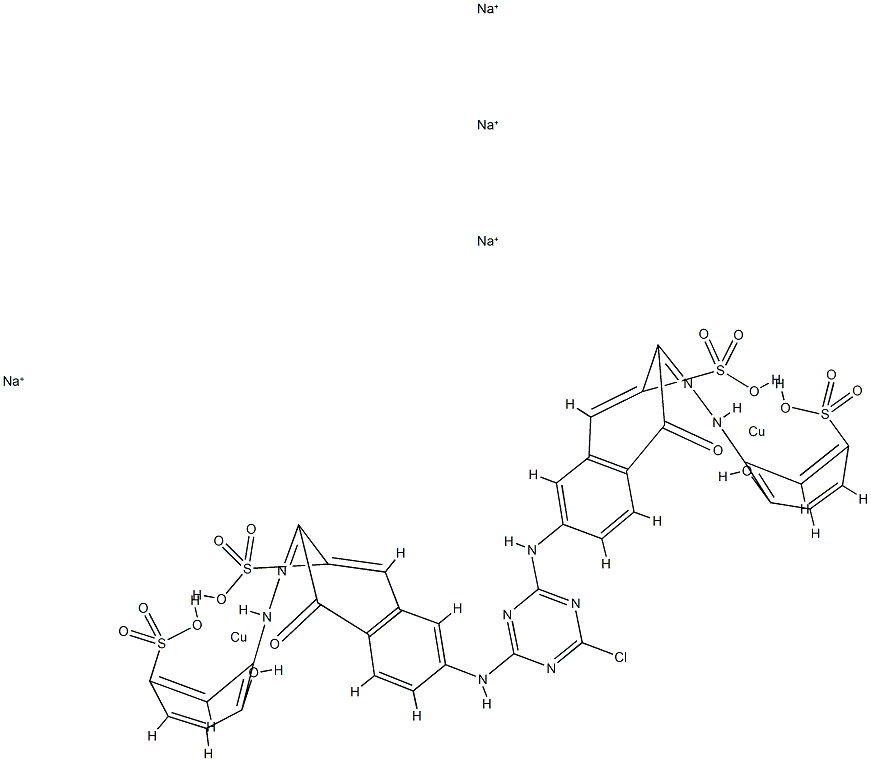 [M-[[7,7'-[(6-氯-1,3,5-三嗪-2,4-二基)二亚氨基]二[4-羟基-3-[(2-羟基-5-磺苯基)偶氮]-2-萘磺酸根合]]]]二铜酸四钠 结构式