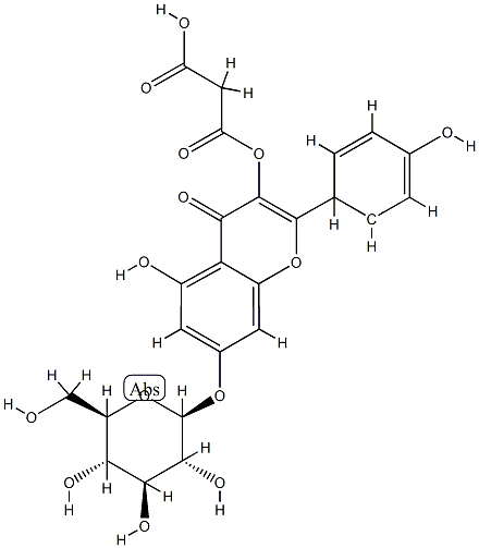 芹菜素7-O-(6”-O-丙二酸单酰)-Β-D-葡萄糖苷 结构式