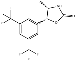 2-Oxazolidinone, 5-[3,5-bis(trifluoromethyl)phenyl]-4-methyl-, (4S,5R)- Struktur