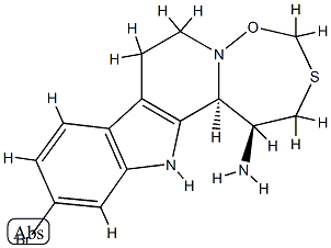 (1S)-11-Bromo-1,2,7,8,13,13bβ-hexahydro[1,6,2]oxathiazepino[2',3':1,2]pyrido[3,4-b]indol-1α-amine Structure