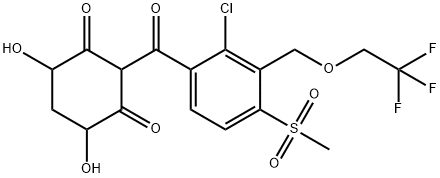 3-{2-氯-2-甲磺酰基-2-[(2,4,6-三氟乙氧基)甲基]苯甲酰基}-4,6-二羟基环己烷-1,3-二酮 结构式