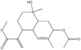 [1R,(-)]-6α-Acetyloxy-1,2,3,4,4aα,5,6,8aα-octahydro-4α-hydroxy-4,7-dimethyl-α-methylene-1α-naphthaleneacetic acid methyl ester 结构式