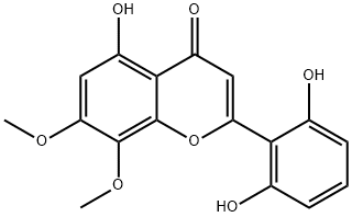 粘毛黄芩素II 结构式