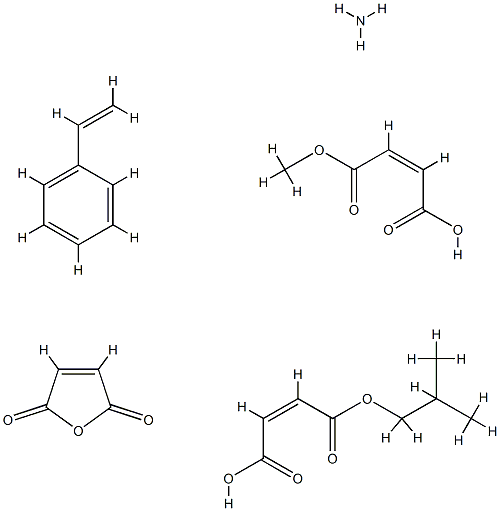 2-Butenedioic acid (Z)-, monomethyl ester, polymer with ethenylbenzene, 2,5-furandione and (Z)-2-methylpropyl hydrogen 2-butenedioate, ammonium salt Struktur