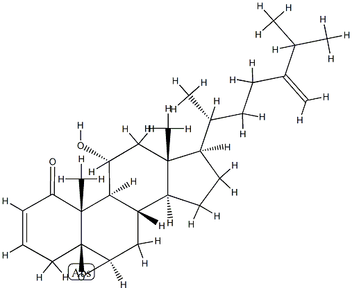 5,6β-Epoxy-11α-hydroxy-5β-ergosta-2,24(28)-dien-1-one 结构式