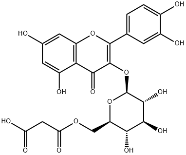 Quercetin 3-O-malonylglucoside, 96862-01-0, 结构式