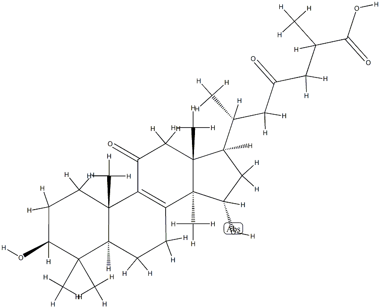 3β,15α-Dihydroxy-11,23-dioxo-5α-lanost-8-en-26-oic acid Structure