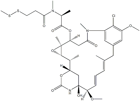 N2'-去乙酰基-N2'-[3-(甲基二硫基)-1-氧代丙基]美登素 结构式