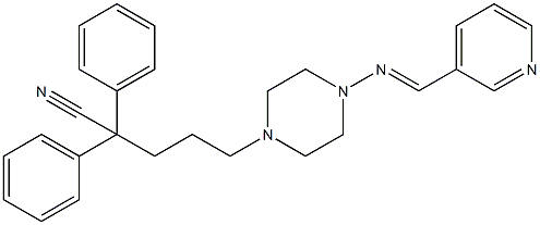 α,α-Diphenyl-4-[(3-pyridinylmethylene)amino]-1-piperazinepentanenitrile Structure